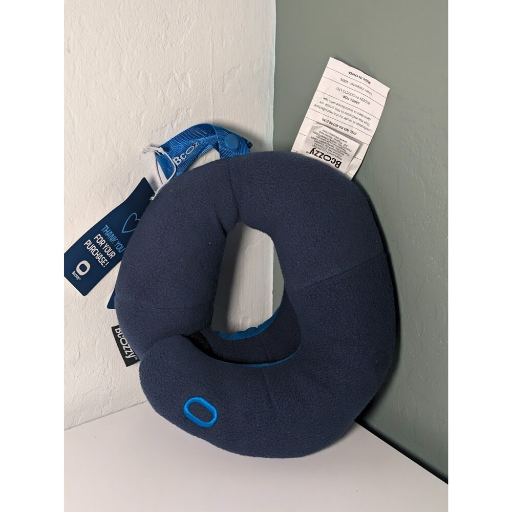 BCOZZY Travel Neck Pillow S Blue Double Neck Head Chin Support NWT No Bag